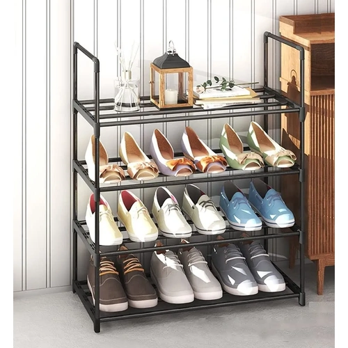 4 Tier Stainless Steel Shoe Rack Storage Organizer Hold up Shoes