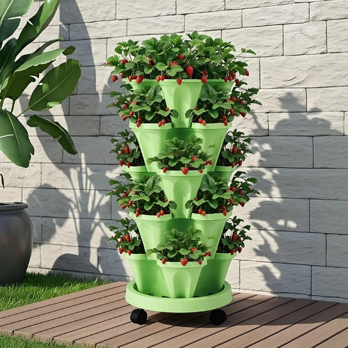 Fingers Garden Bed 5 Tier Vertical Garden Strawberry Stackable Planters Herbs