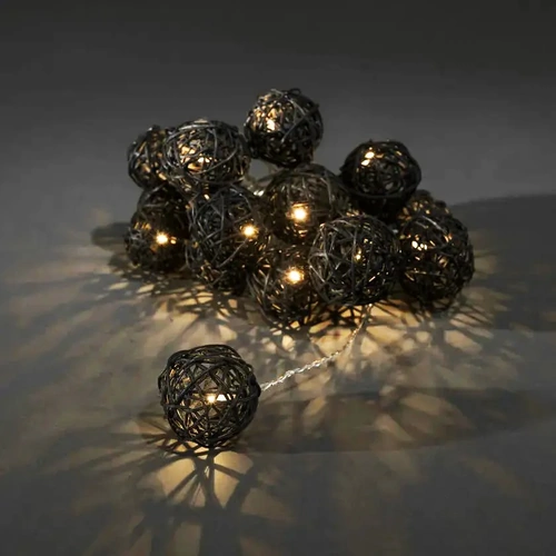 Rattan Cane 20 Ball Battery Powered String Lights Christmas Gift Home Wedding Party Bedroom Decoration Table Centrepiece