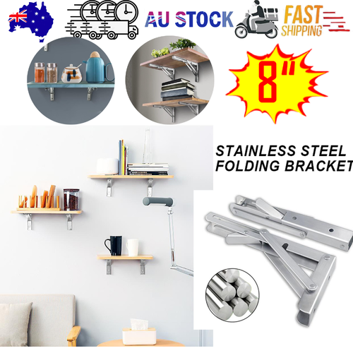 Stainless Steel Folding Table Bracket Shelf Bench Load Heavy Duty