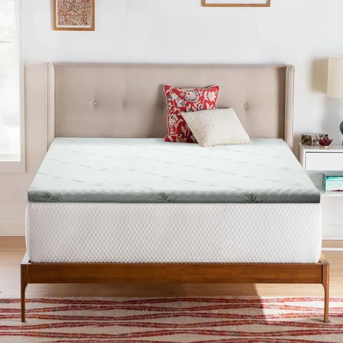 Bedding Cool Gel Memory Foam Mattress Topper w/Bamboo Cover 8cm