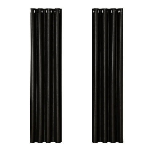 2 x Blockout Curtains Blackout Window Curtain Eyelet
