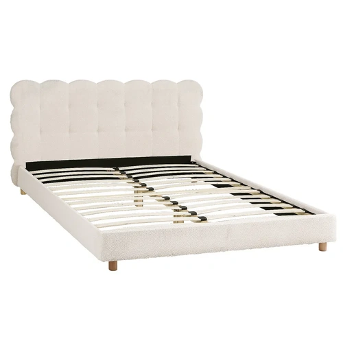 Artiss Bed Frame Cloud Headboard Boucle Fabric Mattress Platform Base