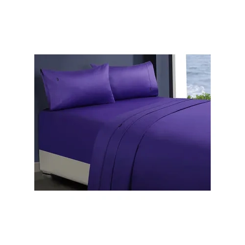 egyptian cotton 1 fitted sheet and 2 pillowcases violet