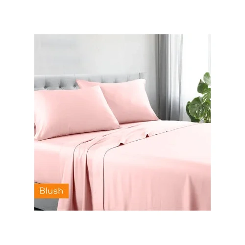 hotel quality cotton rich sheet set blush