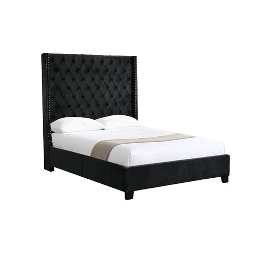 Ella Winged Bed 180cm - - Velvet