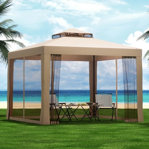 Gazebo Marquee 3m Outdoor Event Tent Camping Party Mesh Wall Canopy