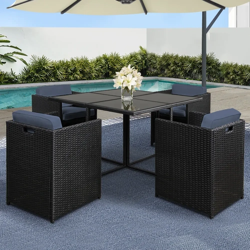 Outdoor Dining Set Wicker Table Chairs Setting