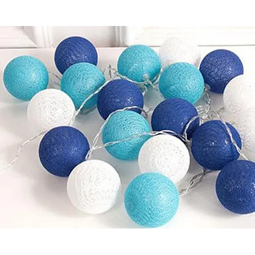 Led Cotton Ball Battery Powered String Lights Christmas Gift Home