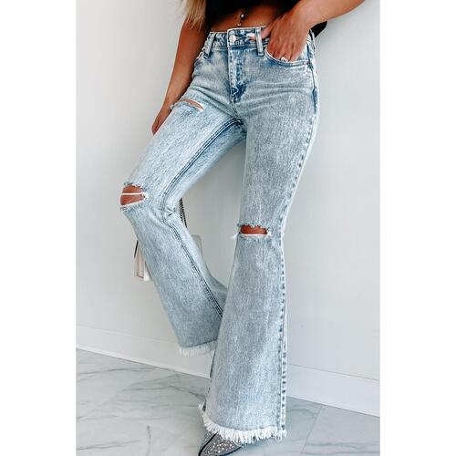 Azura Exchange Acid Wash Flare Jeans