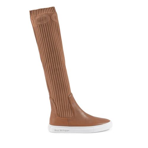 Elastic Leather Sneaker Boot