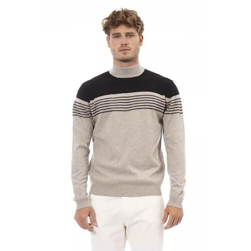 Alpha Studio Men's Beige Viscose Sweater