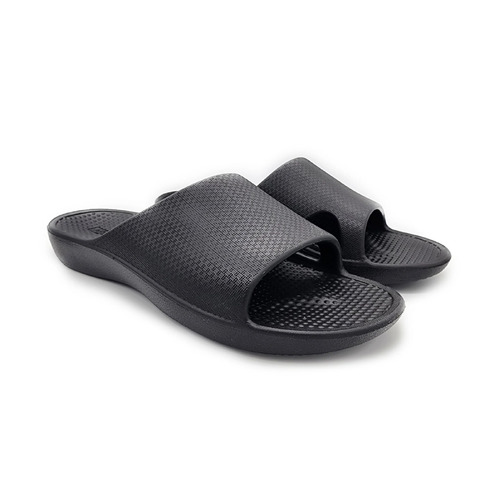 Archline Rebound Orthotic Slides Flip Flop Thongs Slip On Arch Support - Black