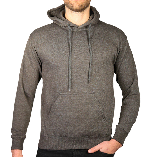 Adult Mens 100% Cotton Fleece Hoodie Jumper Pullover Sweater Warm Sweatshirt - Charcoal Grey