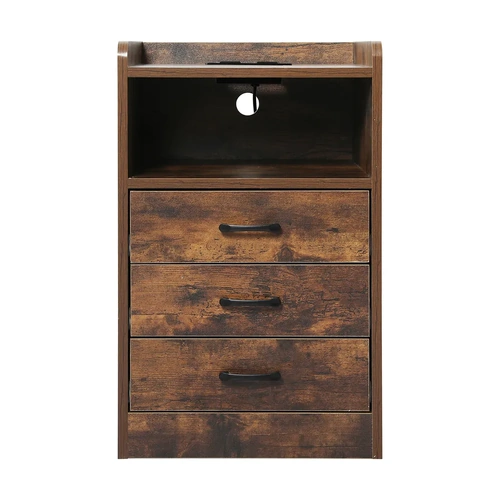 Levede Bedside Table USB Charger Outlet LED