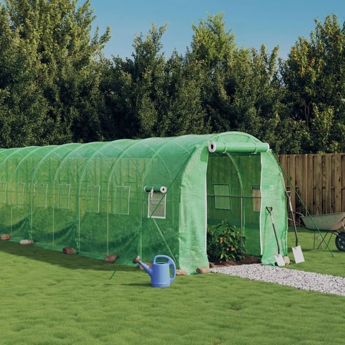 Greenhouse with Steel Frame Green 20 m²