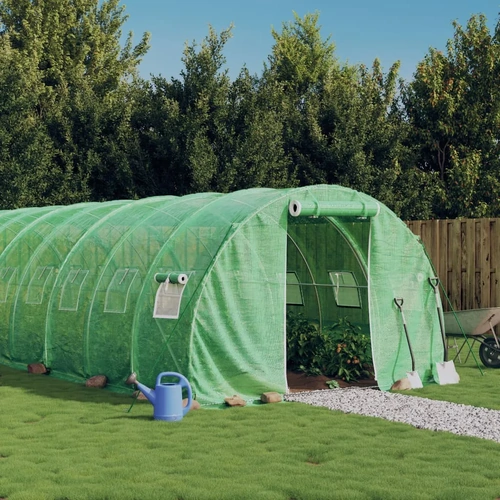 Greenhouse with Steel Frame Green 30 m²