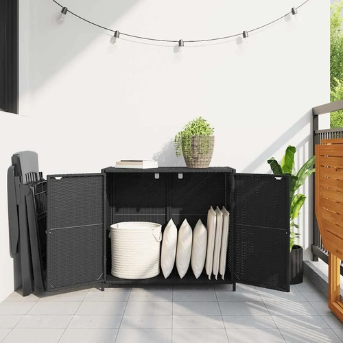 Garden Storage Cabinet Poly Rattan