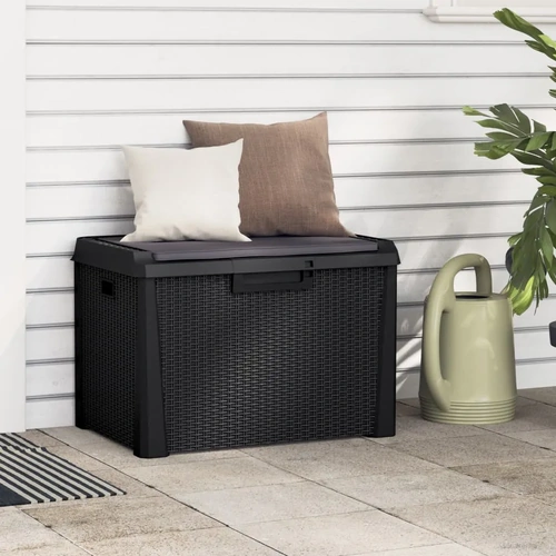 Garden Storage Box with Seat Cushion Anthracite PP