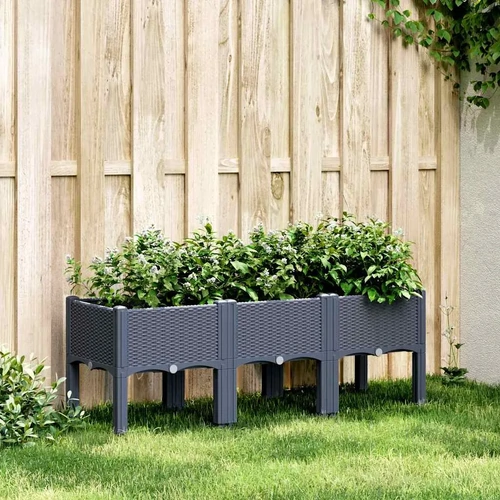 Garden Planter with Legs Grey PP