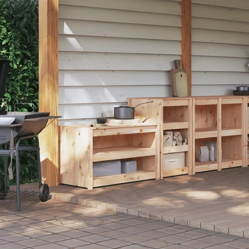 Outdoor Kitchen Cabinets Solid Wood Pine