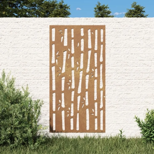 Garden Wall Decoration Corten Steel Bamboo Design