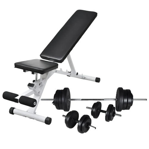 Workout Bench Barbell Dumbbell Set