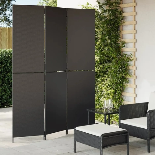 Room Divider 3 Panels Poly Rattan