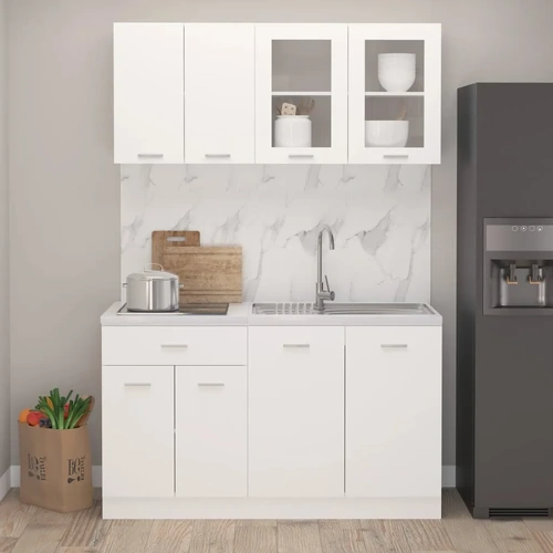 4 Piece Kitchen Cabinet Set Engineered Wood
