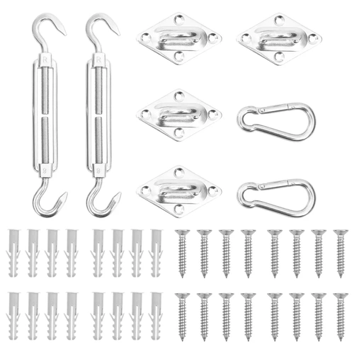 8 Piece Sunshade Sail Accessory Set Stainless Steel