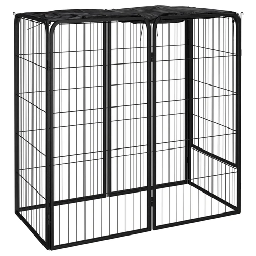 Dog Playpen Black Powder-coated Steel