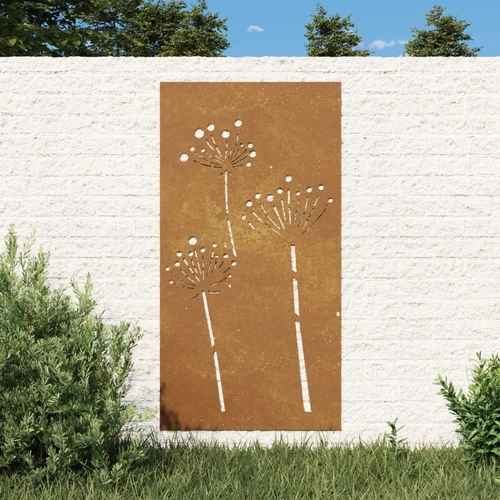 Garden Wall Decoration Corten Steel Flower Design