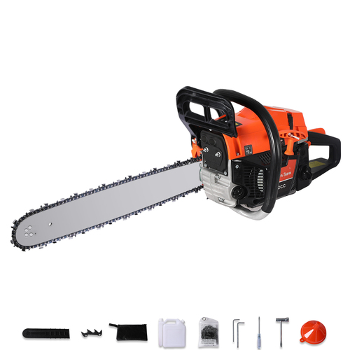 Chainsaw Commercial E-Start Pruning Petrol Chain Saw Wood 20â€Bar 52CC