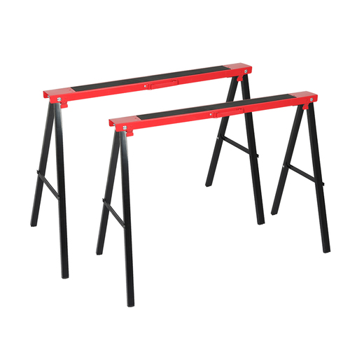 Saw Horse 2pc Pair PRO Trestle Steel Foldable Work Bench Stand Support Legs
