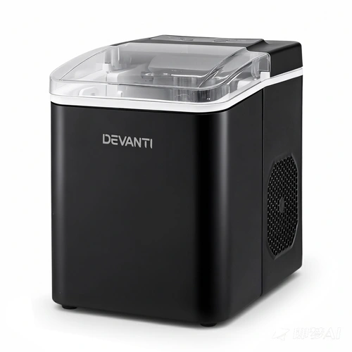 Devanti Ice Maker Machine Portable 12kg Countertop w/Self Cleaning 1.2L Black