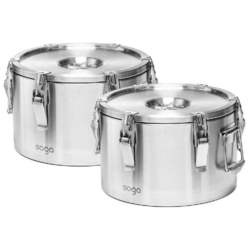 2X 10L 304 Stainless Steel Insulated Food Carrier Warmer Container