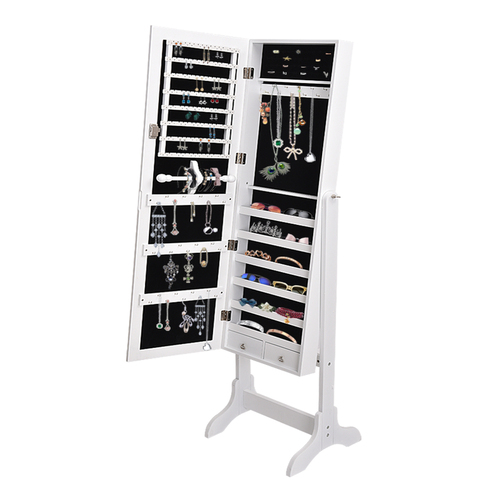 Levede Mirror Jewellery Standing Cabinet Makeup Storage Jewelry Organiser Box