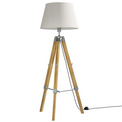 Floor Lamp Shelf Modern LED Storage Tripod Shelves Stand Room Light