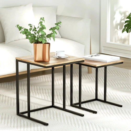 Nesting Coffee Table Sef of 2 Walnut Brok