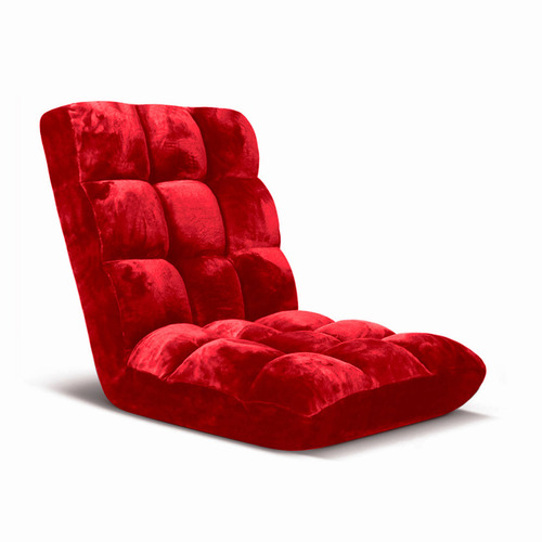 Floor Recliner Folding Lounge Sofa Futon Couch Folding Chair Cushion Red