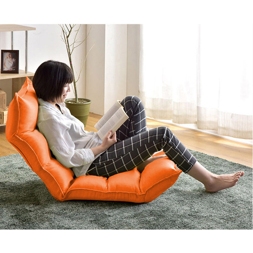 Foldable Tatami Floor Sofa Bed Meditation Lounge Chair Recliner Lazy Couch Orange