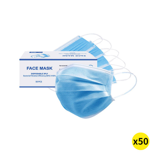 50pcs Disposable Mask Face Masks Filter Anti PM2.5 Dust Respirator 3 Layers Minimum Quantity 20