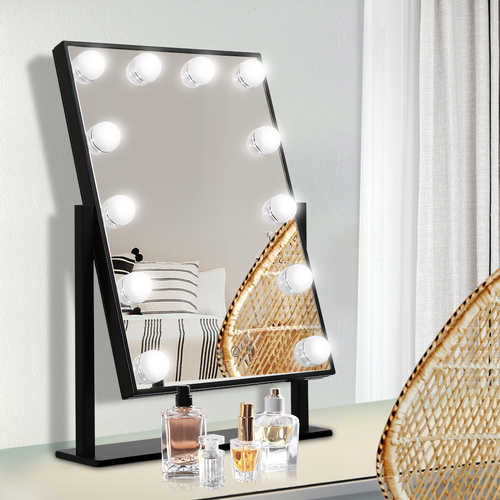 LED Standing Makeup Mirror - Black