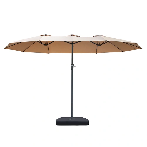Centra 4M Double-sided Patio Umbrella Outdoor Umbrella Base Stand Khaki