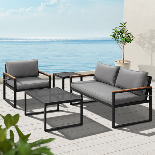 Outdoor Sofa Set 3 Seater Corner Modular Lounge Setting Steel