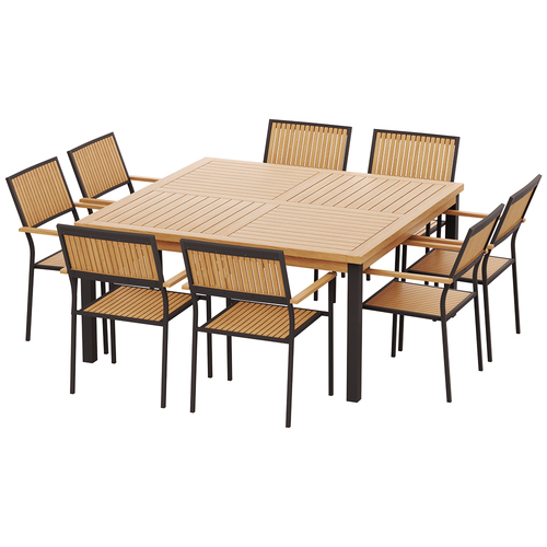 8-seater Outdoor Furniture Dining Chairs Table Patio 9pcs Acacia Wood