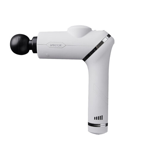 Spector Massage Gun 90° Rotatable Deep Tissue Percussion Muscle Vibrating White