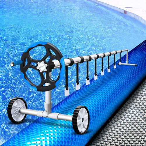 Solar Swimming Pool Cover Roller 10x4M Blanket Bubble Heater 500Micron