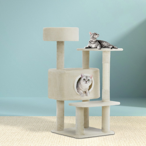 Cat Tree 90cm Scratching Post Tower Scratcher Wood Condo House Bed Trees