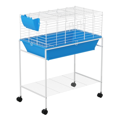 Rabbit Cage Hutch Cages Indoor Hamster Enclosure Carrier Bunny Blue